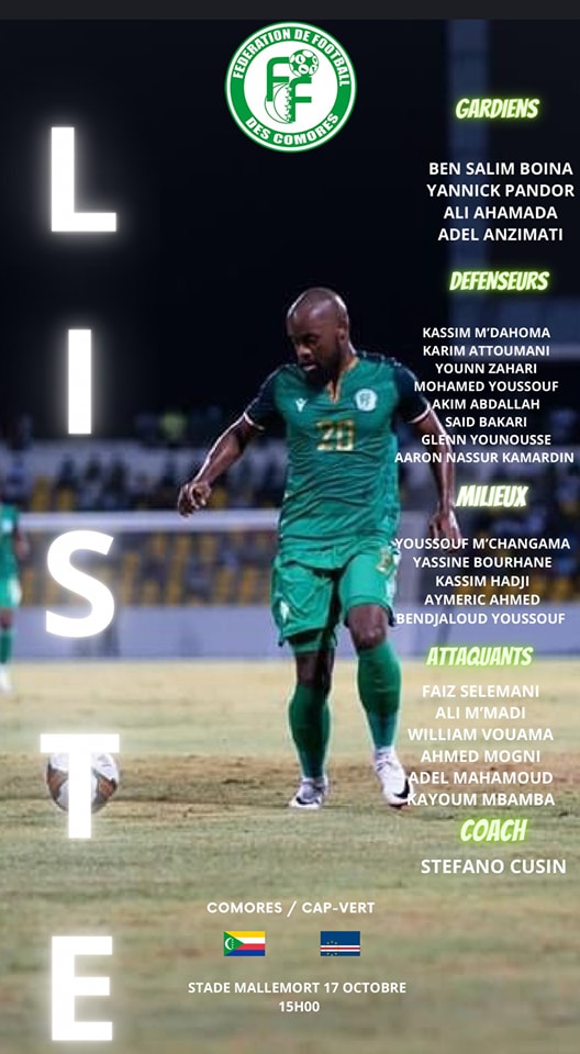 image Match Comores-Cap-Vert Stefano Cusin, une première liste très équilibrée